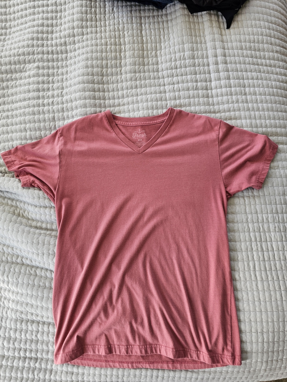 fresh Clean Tees Men's V-Neck T-Shirt in Rose Pink